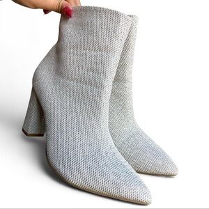 Sparkly silver ankle booties